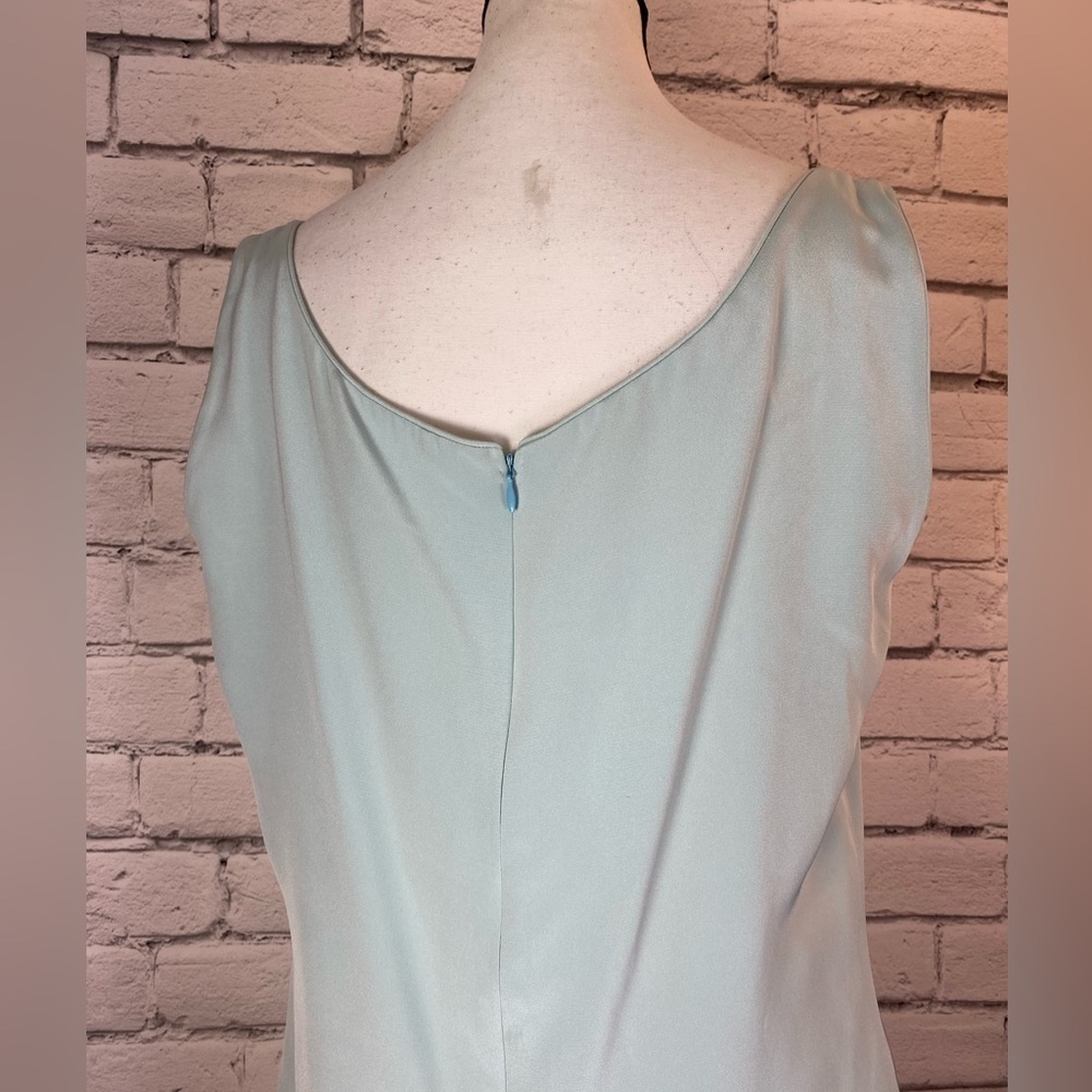 Mary McFadden Couture Vintage Blue 2 Piece Set Wide Leg Pants Tank SILK size 12 - Picture 5 of 15